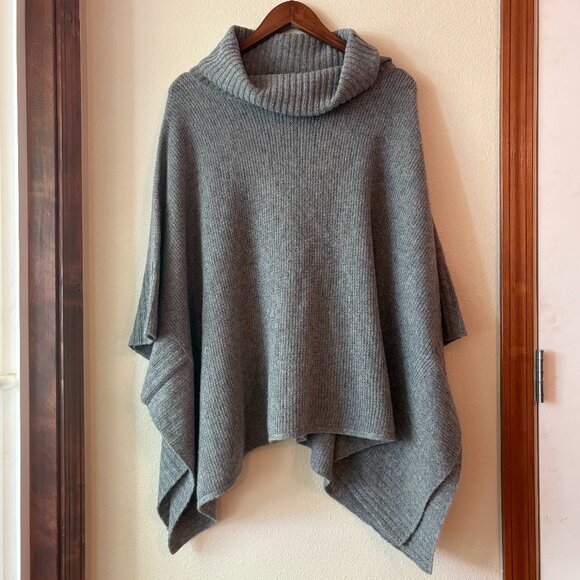 Eileen Fisher Sweaters - Eileen Fisher Merino Wool Cashmere Cowl Neck Poncho Sweater Gray Size S / M
